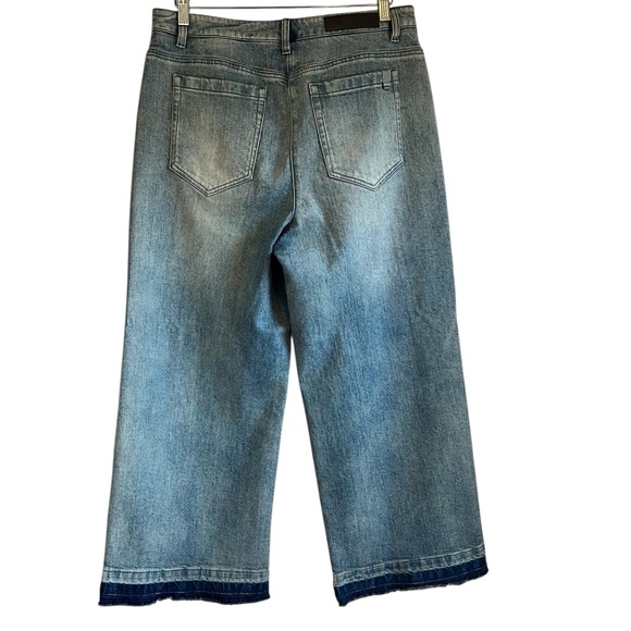 Luisa Cerano cropped wide leg high waist denim jeans size 10 excellent condition - Picture 7 of 14